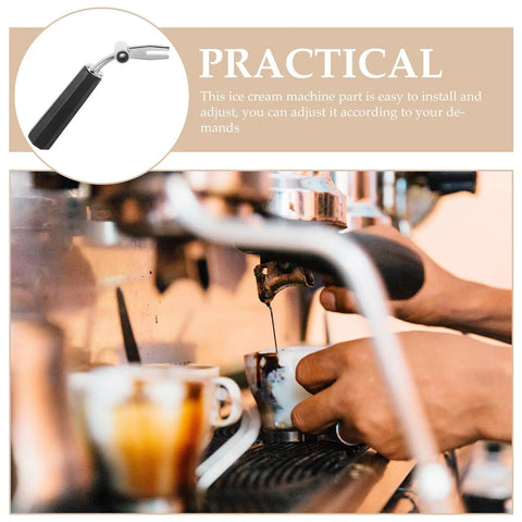 Large Universal Ice Cream Maker Lever Handle Replacement Part For Commercial Machines shown next to espresso machine
