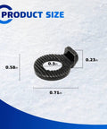 M6 Wedge Lock Washers Stainless Steel 8 Pack Snowboard Binding Hardware size dimensions on snowy background.