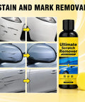 2 Set Car Scratch Repair Paste Quick Fix Detailing Kit For Cars And Vehicles Removes Hard Scuff Marks Restores Paintwork showing before and after results of scratches.