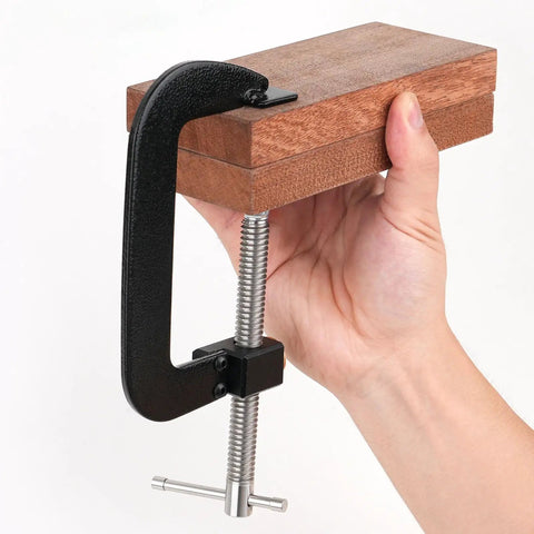 4 Inch Quick G Clamp With Metal Threaded Rod And Lightweight Alloy Parts For Grab-And-Go, Fast, Secure Woodworking Holds, 0-100mm Jaw Travel, Rapid Adjustment Design For DIY Projects And Small Shop Jobs, clamping wood