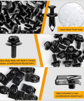 35 Piece Engine Under Cover Splash Shield Bolt Kit Universal Fit With Push Retainers Rivet Clips For Bumper Fender Liner