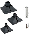 Heavy Duty Steel Fence Base Flange Kit For 2 Inch Square Posts Complete Set With Base Interlocking Cover Built To Last