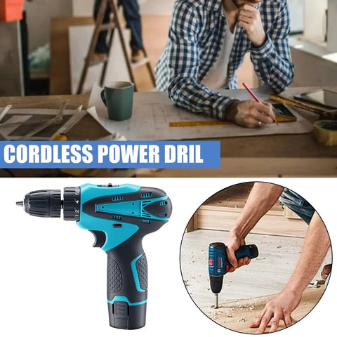 Heavy Duty Cordless Drill Workhorse Featuring Brushless Motor High Torque Kick And Fast Charge Battery Pack For Everyday Home Fixes And Serious DIY Projects Ready To Roll being used on a workbench.