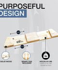 Horizontal Wood Ski Rack Wall Mount For Home Garage Cabin Heavy Duty Ski Wall Organizer And Display Shelf That Saves Space Durable Natural Wood Ski Holder including dimensions and features