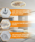 Dope 20 Inch Remote Flush Mount Bladeless Ceiling Fan With Dimmable Lights For Living Room, Reversible Motor, White Finish