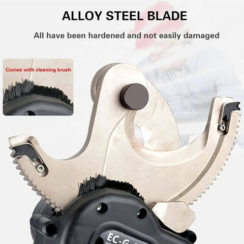 Battery Powered Ratchet Cable Cutter For Copper And Aluminum Wires with alloy steel blade and cleaning brush