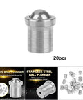 20 Pcs Dang Solid 304 Stainless Steel Positioning Ball Plungers That Keep Your Cabinet Doors Dead Center, close-up of a single plunger.
