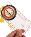Multifunction Ruler Compass Outdoor Navigation Tool With Measuring Scale For Hiking Camping Orienteering And Survival
