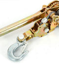 Close-up of Beefy 2 Ton Come Along Winch Hand Cable Puller with hook, alloy steel construction, for lifting or pulling