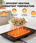 Electric Warming Tray For Parties And Buffets 4 In 1 Modular Food Warmer Mat with heated glass surface and controls