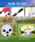Step-by-step assembly of Two Pack 3Ft Golf Flagstick Mini Putting Green With Hole Cup Set Double Sided Number Flags