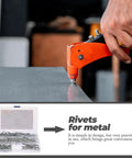 Aluminum Blind Rivets With Flange Pop Rivets Kit in use on metal surface with included case, 140 Piece Assortment for DIY Projects