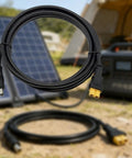 XT60 Solar Extension Cable Connector Adapter for Outdoor Power Supply, Durable Energy Link Model 5525 in camping setup