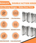 4 Pack 3 Inch Double Action Spring Door Hinges Dual Swing Saloon Hinges With Screws And Pins Heavy Duty Stainless Steel