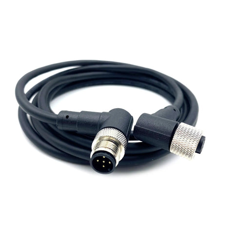 Right Angle M12 5 Pin A Code Connector Cable 0.5 Meter Female To Male PVC Jacket AWG22 125V 4A Industrial Molded Wire