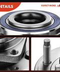 Close-up of 2 Pcs Wheel Bearing And Hub Assembly Set Direct Bolt-On Replacement For Chevy Equinox And Gmc Terrain, showing steel components.