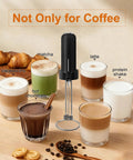 Handheld Milk Frother With Double Whisk Battery Operated Electric Foam Maker And Drink Mixer Mini Frother Wand with drinks variety