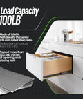 Rock Solid One Pair 16 Inch Full Extension Drawer Slides Crafted From Heavy Gauge Steel With Dual Ball Bearings For Easy Setup And Glides Like Butter Under Load in a kitchen cabinet.