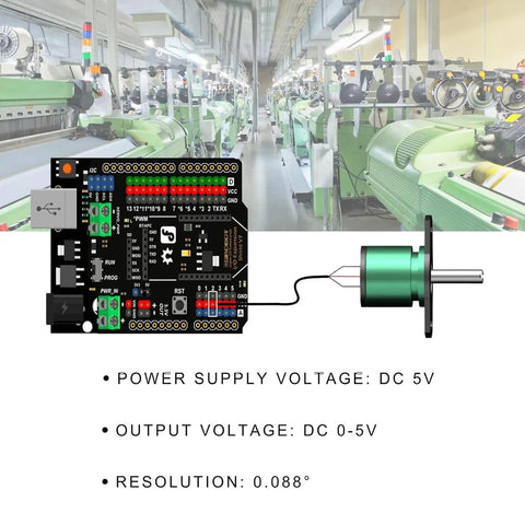 Angle Sensor For Hall Effect Tech Full Circle Rotatable 0 To 360 Degrees 0 To 5V Output 12 Bit Resolution DC 5V Supply Rugged Pro Grade Hall Effect Sensor With Wide Operating Range And High Accuracy on industrial motor shaft