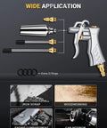 Pro Grade Heavy Duty High Volume Air Blow Gun with Powerful Venturi Nozzle and steel extensions for dust cleaning