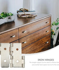 Ten Pack Double Acting Folding Screen Hinges Built Tough Heavy Duty Iron Door Hinges White Nickel Plated 47x47mm on dresser