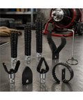 Heavy-Duty 1/2 And 3/8 Inch Drain Auger Bit Set Compatible with Ehle HD Blackrak 40 various black steel attachments and tools