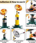 6200BTU Propane Heater With Windproof USB Lighter For Camping And Outdoor Use Portable Gas Heater assembly instructions