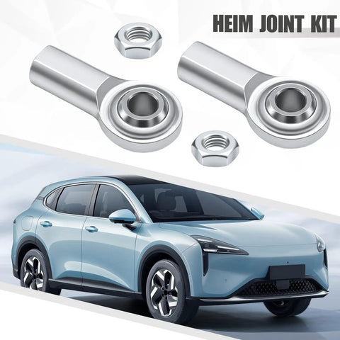 CF5 Heim Joint Kit Set Of Two Built Sick With Badass Durability Heavy Duty Steel Rod End Bearings shown with secure locknuts.