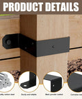 Close-up of Beefy 4x4 Post Tie and U Bracket installed on wood, showing black 2mm steel for deck, fence, or gazebo support.