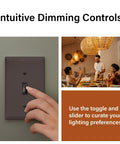 Pro Level 150 Watt Toggle LED Dimmer Switch For Smooth Flicker Free Lighting And Big Time Brightness Control With Slick Brown Wall Plate.