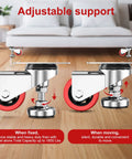 3 Inch Leveling Plate Caster Wheels With Adjustable Anti Vibration Foot Pads Heavy Duty Swivel Casters side view