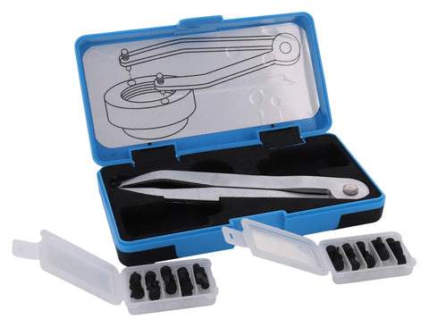 Universal Spanner Wrench With Adjustable Pin Sets For Laguna Series Brackets And Spider Fittings For Glass Includes Metric And Fractional Spanner Pin Sets Quick Grip Glass Mounting Tool For Fast Tightening