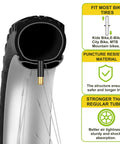 Cross-section view of Two Pack 26 Inch Bicycle Tubes With 32mm Schrader Valve Fits 26x1.75 Through 2.125 Tire Sizes Compatible With Road MTB And City Bikes Easy Install Reliable Rubber Tubes For Durable Everyday Rides showing tire compatibility and puncture resistance.