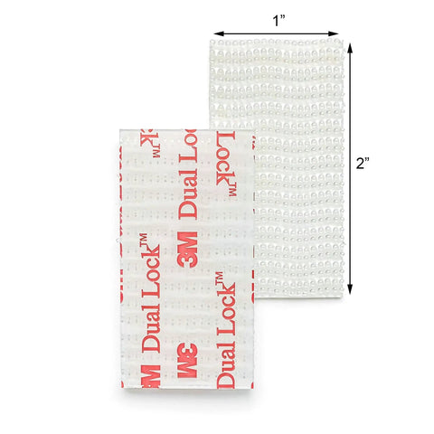 Badass Dual Lock Fastener 12 Pack Heavy Duty Mounting Tape 1 X 2 Inches clear interlocking strips for secure adhesion.