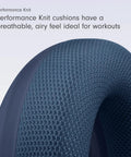 Premium Replacement Ear Pads And Headband Cushions For Over Ear Headsets Performance Knit breathable navy cushion detail for workouts.