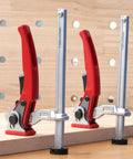 Heavy Duty Ratchet Hold Down Clamp Delivering Dead Nuts Secure Grip On A Twenty Millimeter Base designed for woodworking holding boards.