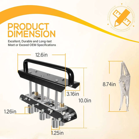 Three Station Edge Roller Bead Bender dimensions for sheet metal 0 to 90 degree bends, pro grade tool for roofing projects