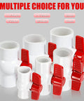 Ten Pack Three Quarters Inch PVC Ball Valves With T Handle SCH40 Threaded NPT Water Shut Off Control Valve for plumbing
