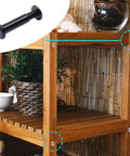Dead Simple Stainless Steel Hex Drive Binding Post Screw Kit With Barrel Nuts And Allen Wrench For Furniture Assembly And Diy Projects showing a close-up of hex drive screw attached to wooden shelf.