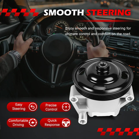 Power Steering Pump Compatible With Ford Edge MKX 2011-2014 3.5L 3.7L V6 Top Shelf Replacement 21-4062 214062 showing steering comfort