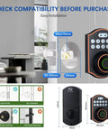 Smooth Keyless Entry Deadbolt With Smart Fingerprint Reader And Electronic Keypad Bluetooth App Control No Sweat Setup dimensions and installation guide