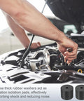 Black Rubber Spacers 1.97 OD 0.39 ID, 5 Piece Set Round Anti Vibration Bushings used in car engine for noise reduction.