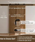 Heavy Duty 10Foot Sliding Barn Door Hardware Kit Featuring Buttery Smooth Silent Rolling Nylon Track System With Knockout 330 Pound Load Capacity For Quick DIY Home Makeovers In Matte Black size guide graphic showing measurements and specifications.
