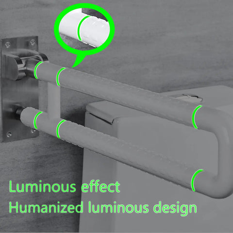 Built Tough Twenty Eight Inch Flip Up Toilet Grab Bar With Rock Solid Stainless Core And No Slip Abs Handle For Wall Mount Bathroom Setup Easy Secure Install For Seniors Or Post Surgery Recovery White with luminous design.