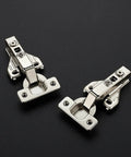 Heavy Duty Full Overlay Soft Close Cabinet Hinges Sixty Pack displayed on black surface, showcasing satin finish and sturdy construction.