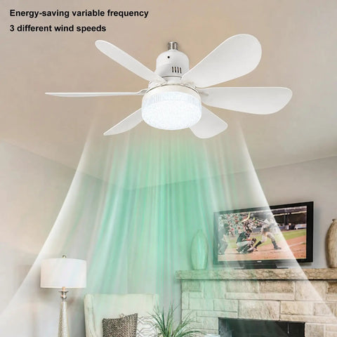 40W Small Ceiling Fan with Lights, Remote, 3 Color Temps, 520mm White, energy-efficient design with four white blades.