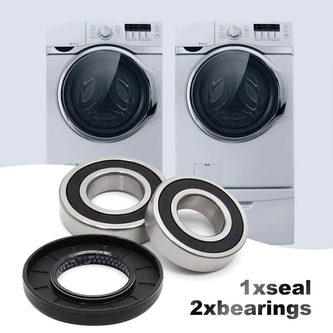 Heavy Duty Washer Seal Bearing And Tub Drum Shaft Assembly Kit For Samsung Models, includes 2 bearings and 1 rubber seal.