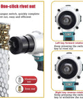 Heavy Duty Cordless Rivet Nut Gun With Lightning Fast Automatic Pulling Action showcasing one-click operation and working with aluminum and iron nuts.