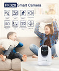 Children playing in a living room next to a 2K Indoor Security Camera With 2.4 And 5GHz WiFi Night Vision And 24 Seven Recording.