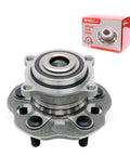 Heavy Duty Rear Wheel Bearing Hub Assembly For 2011 Through 2017 Honda Odyssey five lug part shown from a top angle with box.